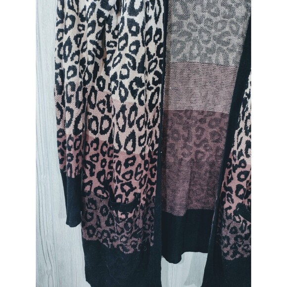 Net.153 Womens Open Cardigan Leopard Print M/L Classic Sweater Longsleeve - Picture 6 of 9